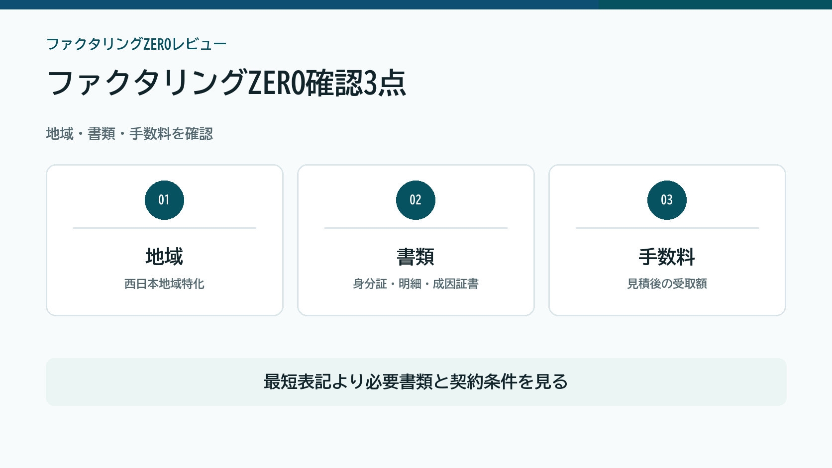 ファクタリングZEROを地域、必要書類、手数料後の手取りで確認する図解